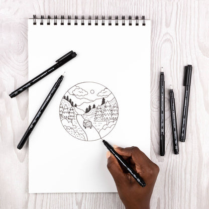 Tombow MONO Black Drawing Pen Six Tip Sizes