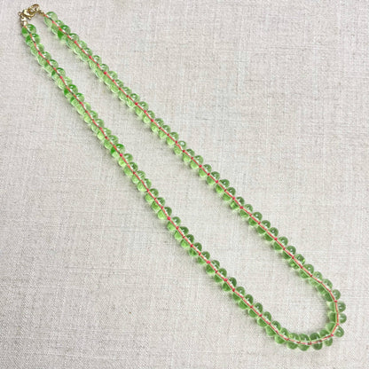 Mint Green Glass Hand-knotted Beaded Necklace