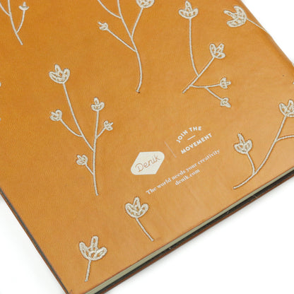 Brown Floral Embroidered Journal Notebook