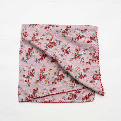 Vintage Strawberry Cotton Scarf