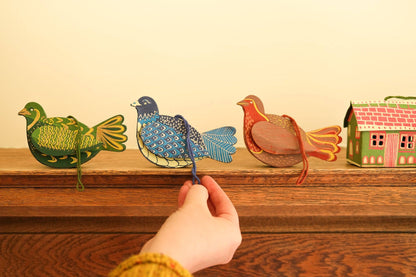 Dove Screen Printed Paper Christmas Ornament