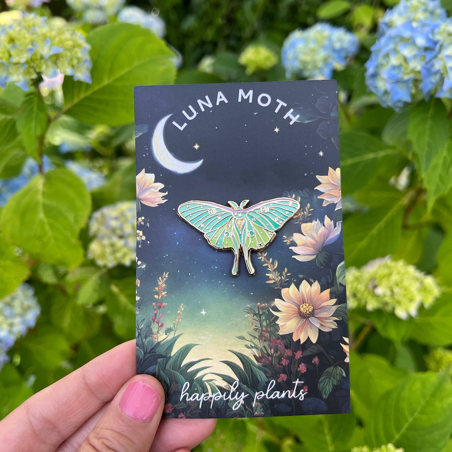Luna Moth Glow in Dark Hard Enamel Pin