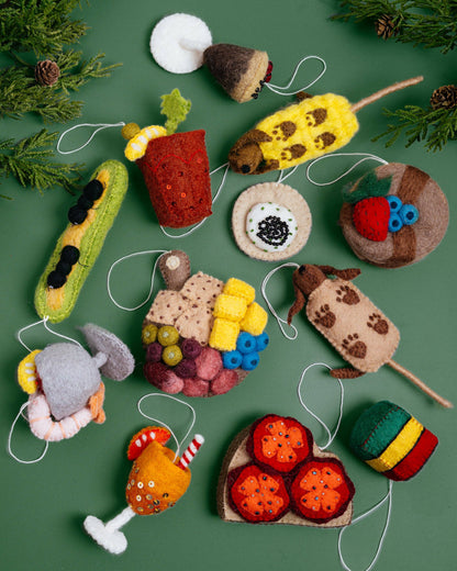 Felt Italian Rainbow Cookie Christmas Ornament
