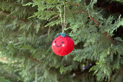 Tammy Tomato Felted Holiday Ornament