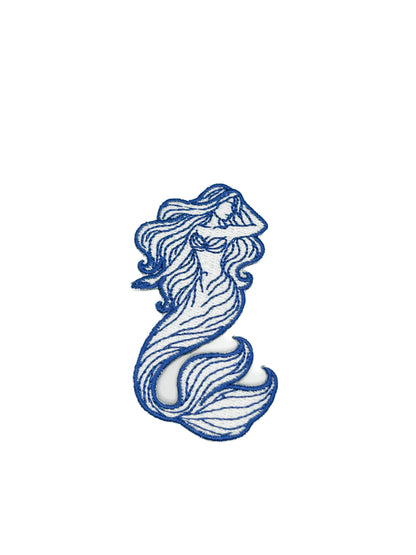 Mermaid Coastal Embroidered Iron-On Patch