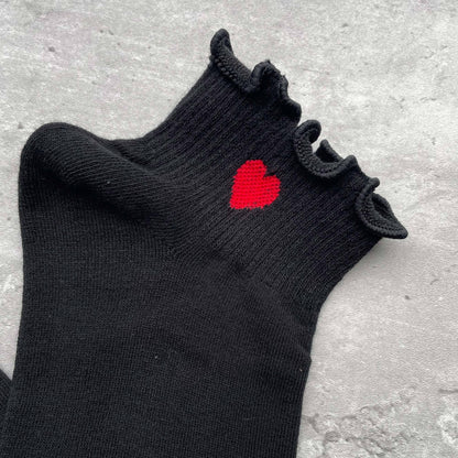 Ivory red Heart Socks