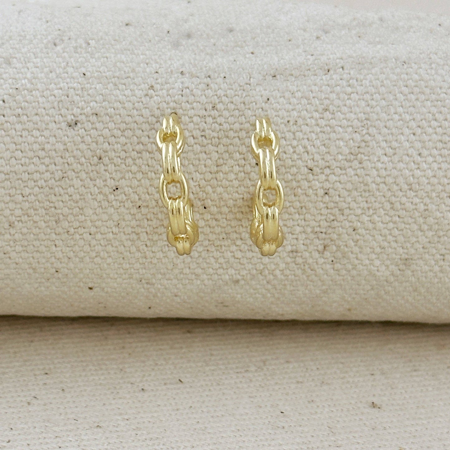 18k Gold Filled Chain C-Hoop Earrings