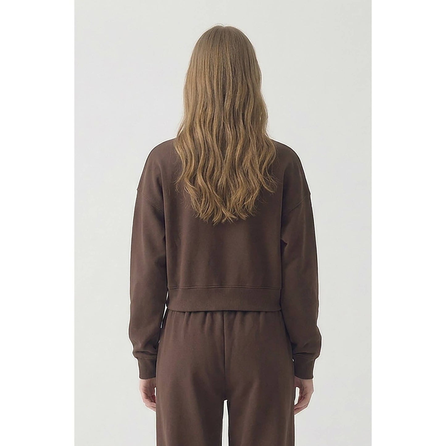 Cotton Terry Cropped Sweatshirt