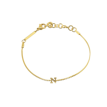 Dainty Waterproof Gold Initial Bracelet