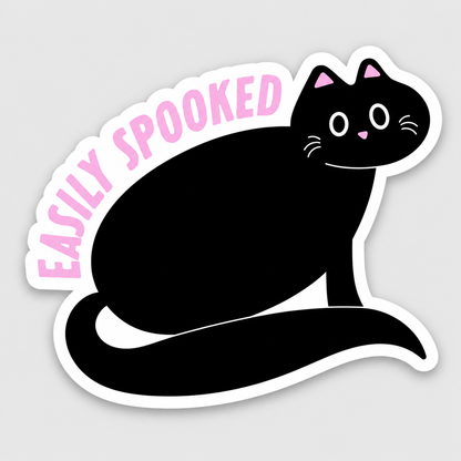 Easily Spooked Cat Halloween Sticker