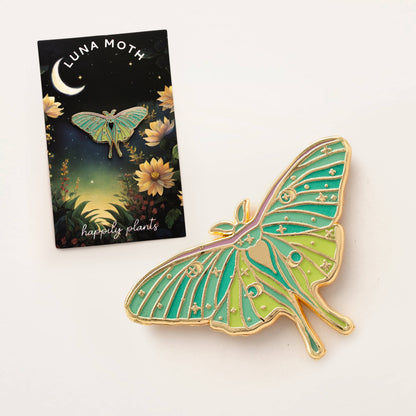 Luna Moth Glow in Dark Hard Enamel Pin