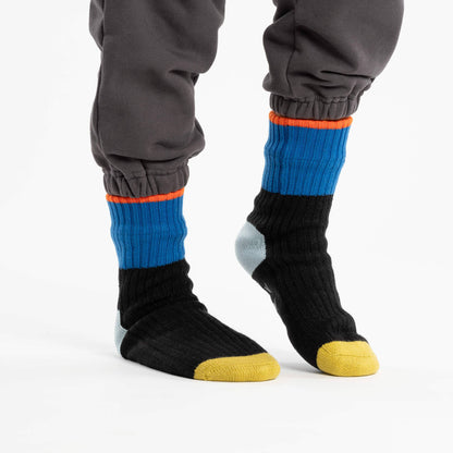 Minima Fleece Lined Knit House Socks Colorblock