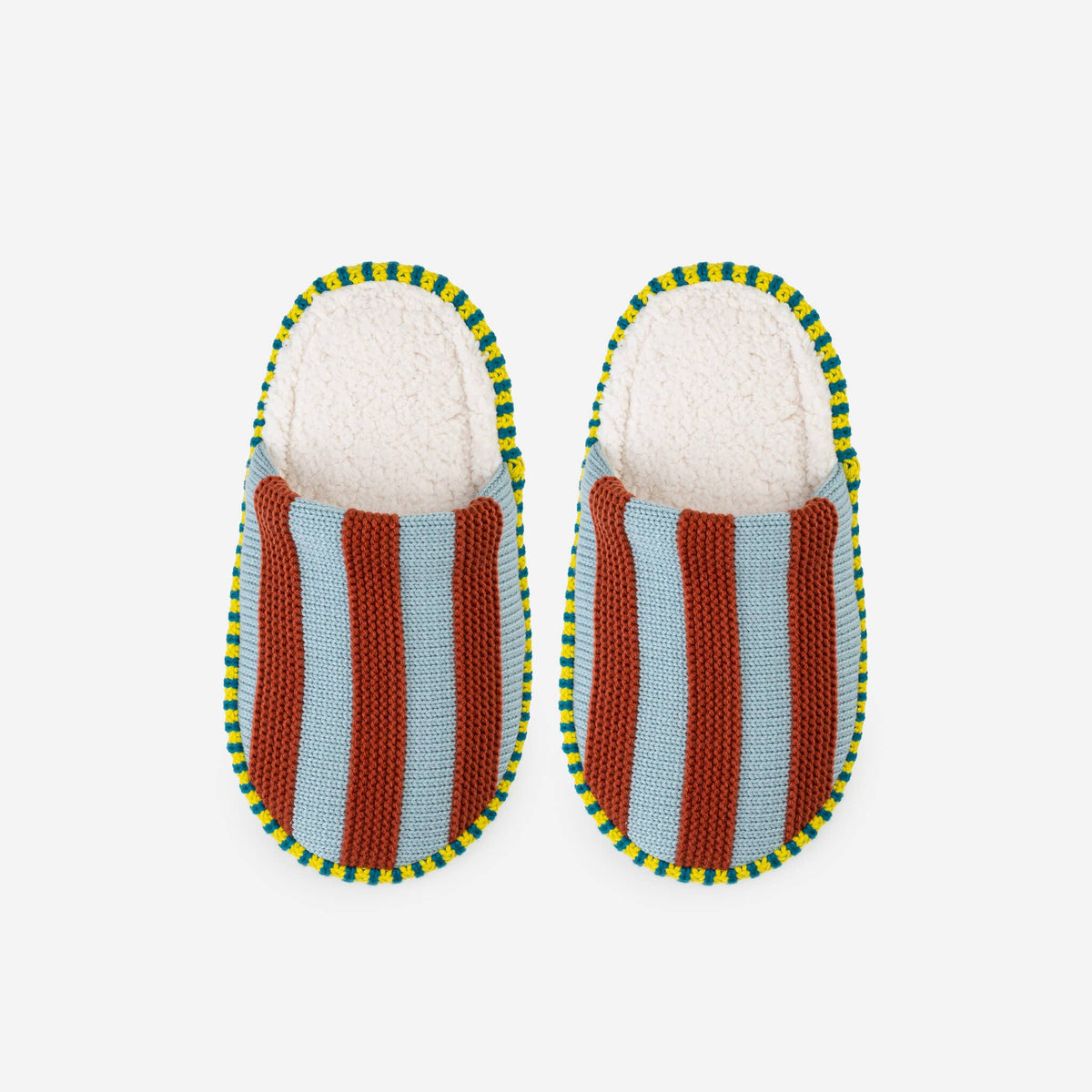 Super Stripe Knit Slide Slippers Fleece Lined