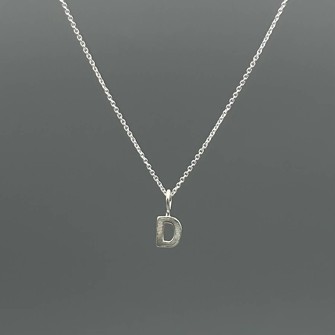 Sterling Silver Block-Letter Initial Necklace