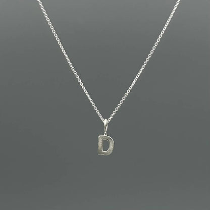 Sterling Silver Block-Letter Initial Necklace