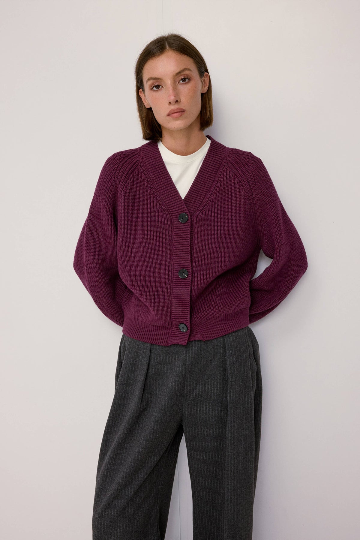 Hazel Chunky Ribbed Cotton Cardigan