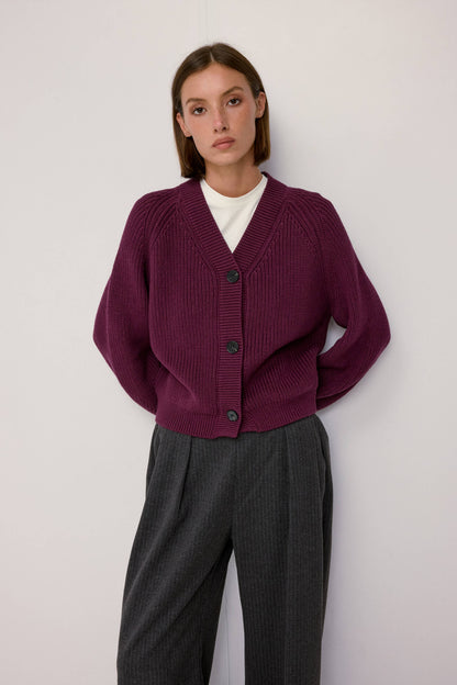 Hazel Chunky Ribbed Cotton Cardigan