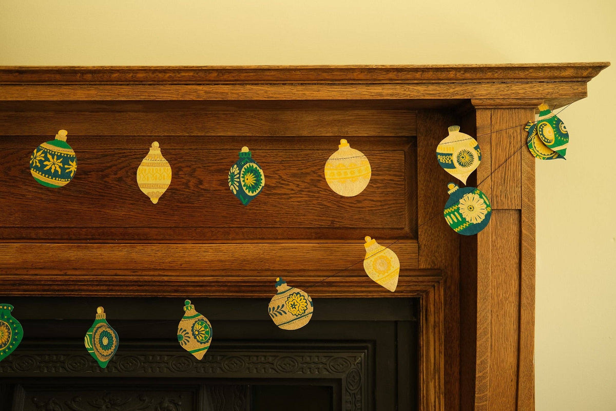 Christmas Ornaments Sewn Paper Garland 3 Meters