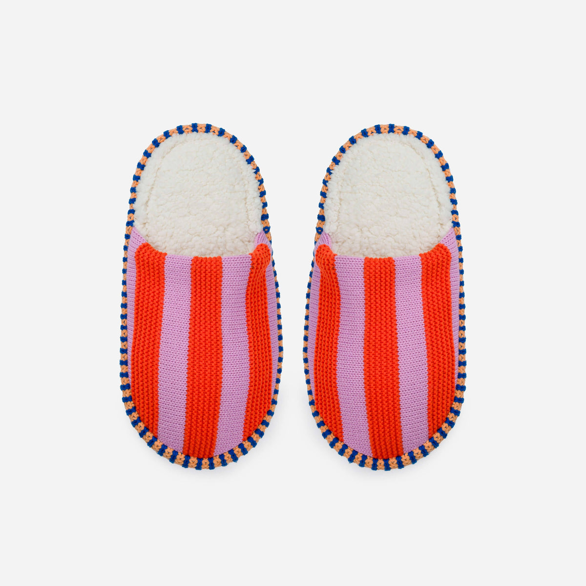 Super Stripe Knit Slide Slippers Fleece Lined