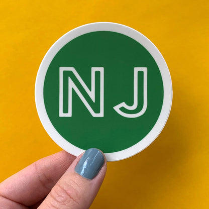 NJ Green Circle Sticker