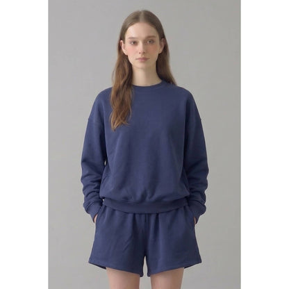 Cropped Cotton Terry Crewneck Sweatshirt