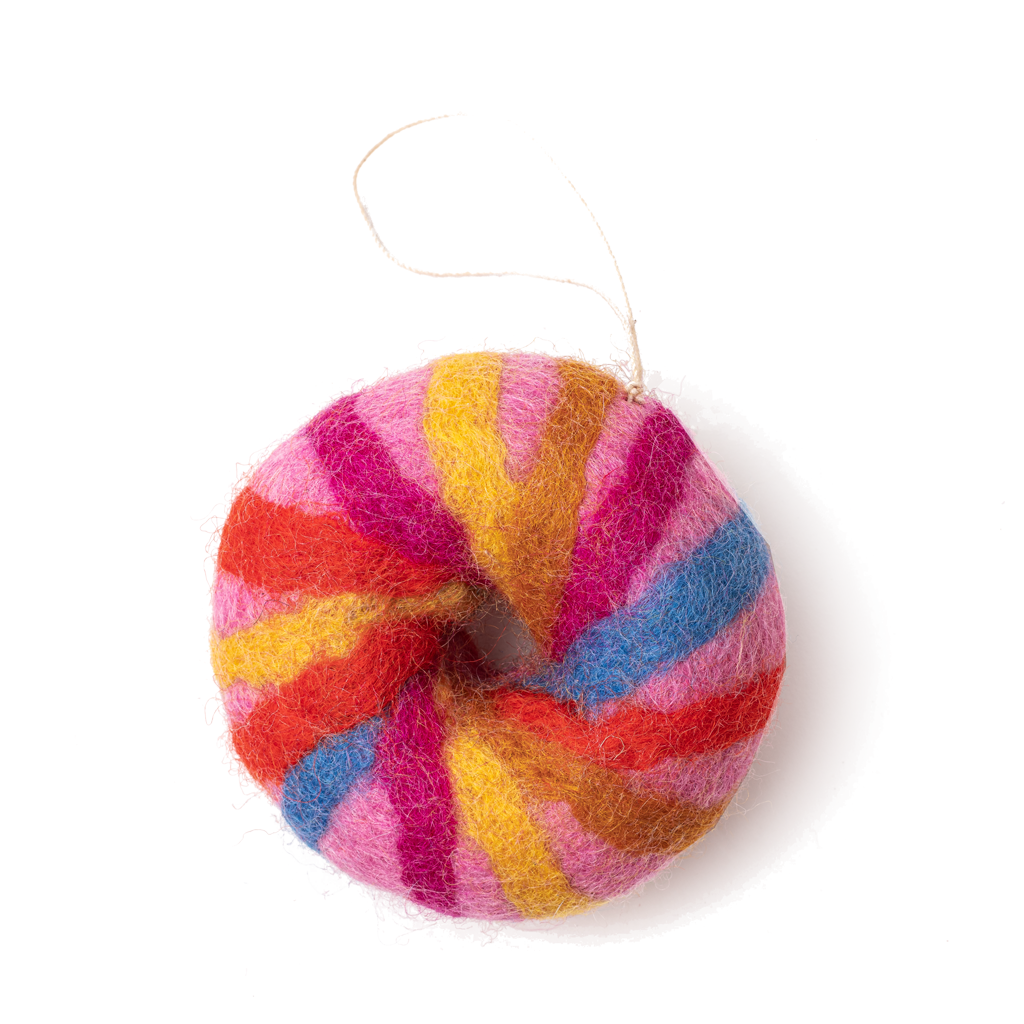 NYC Rainbow Bagel Felt Christmas Ornament
