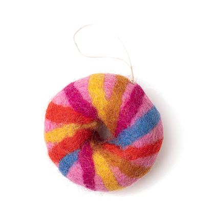 NYC Rainbow Bagel Felt Christmas Ornament