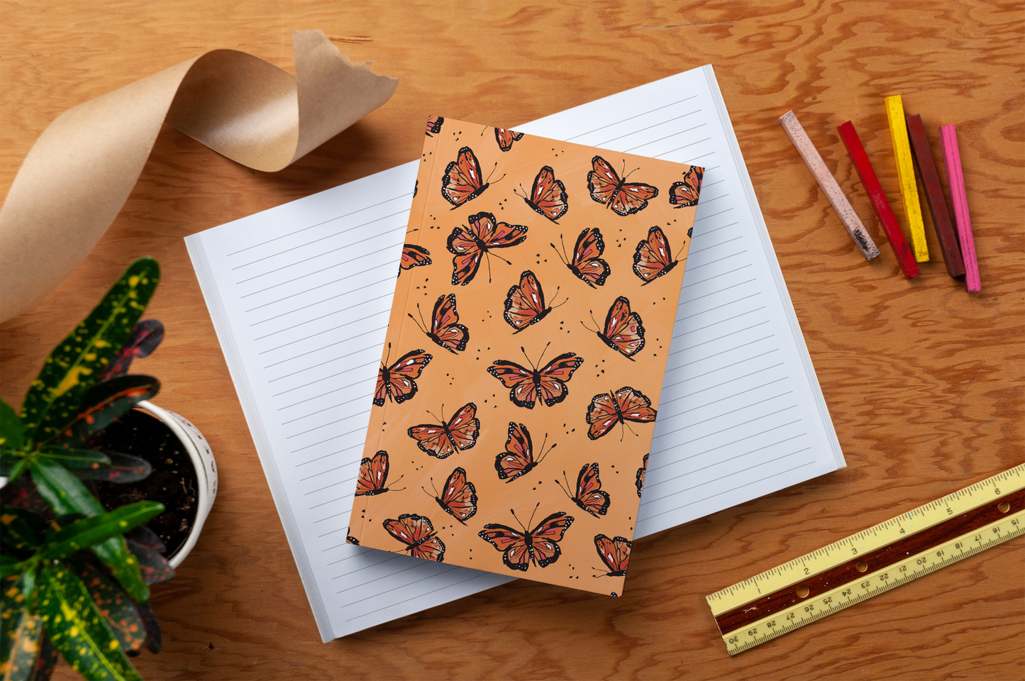Flying Monarchs Soft Touch Notebook