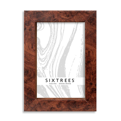 Burl Wood Finish Picture Frame with Real Glass