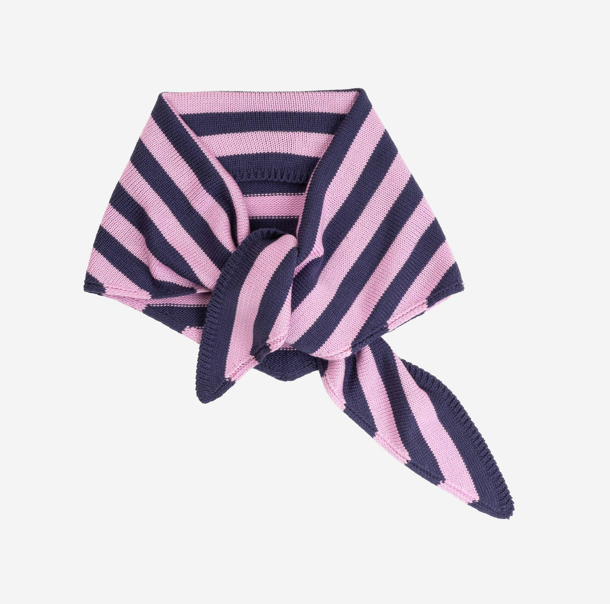 Simple Stripe Knit Triangle Scarf Neckerchief