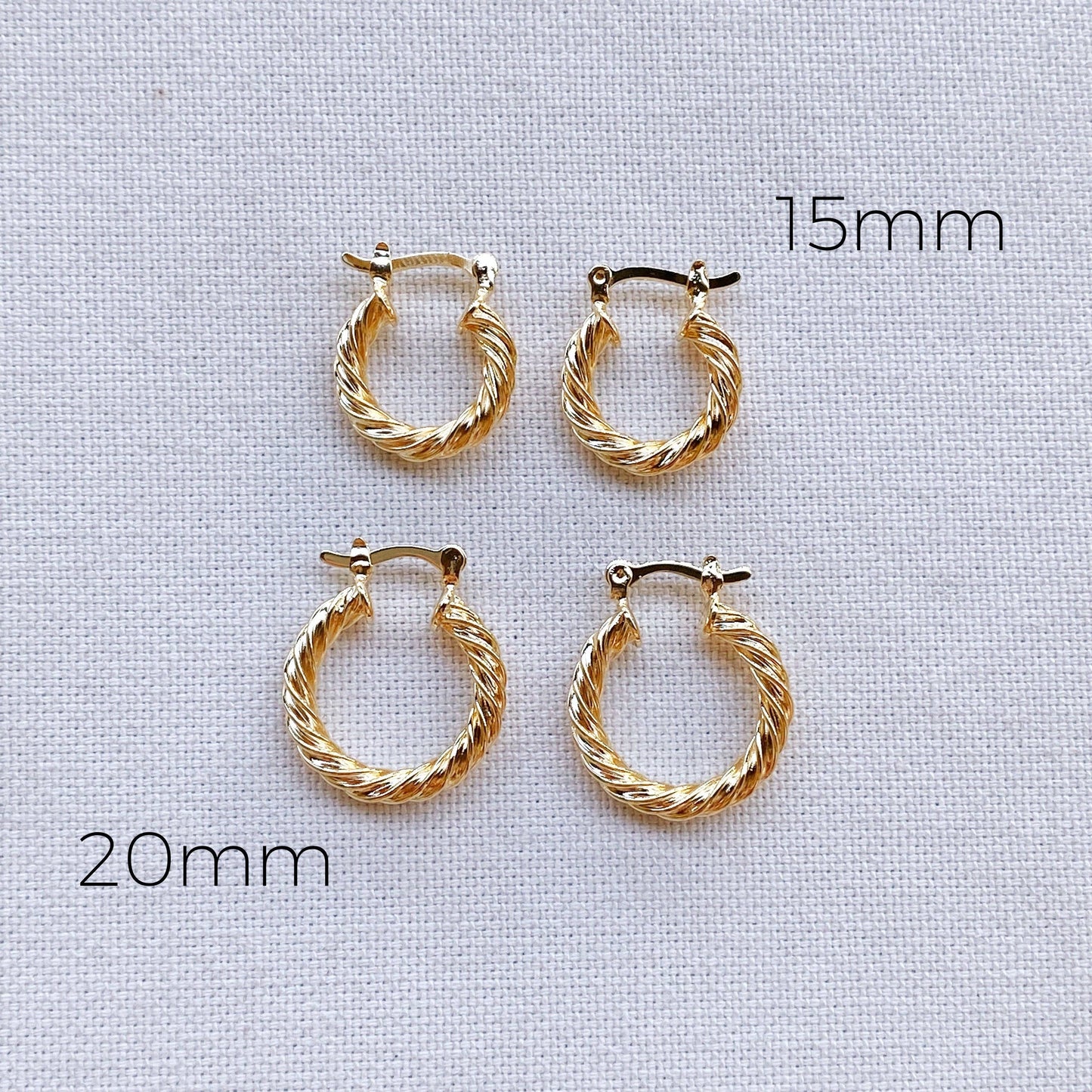 Chunky Twisted 18k Gold Filled Hoop Earrings