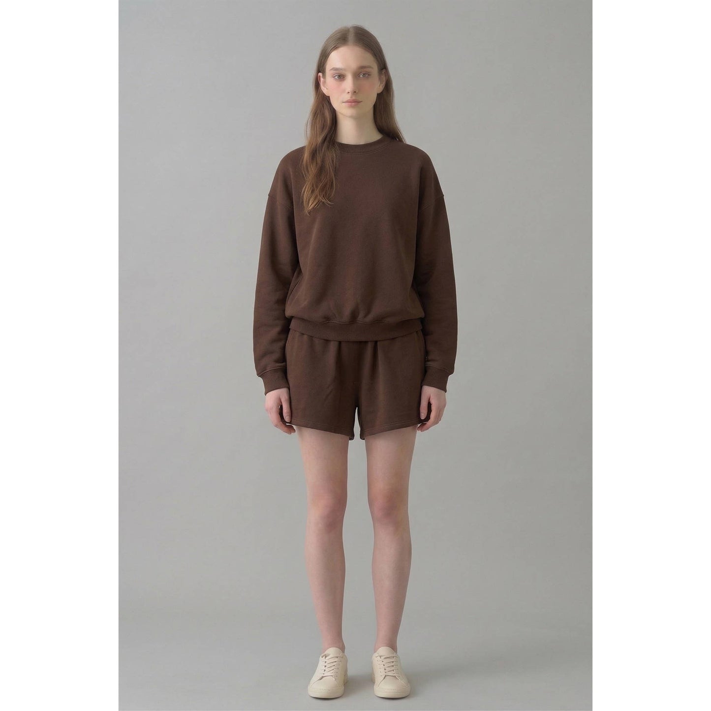 Cropped Cotton Terry Crewneck Sweatshirt