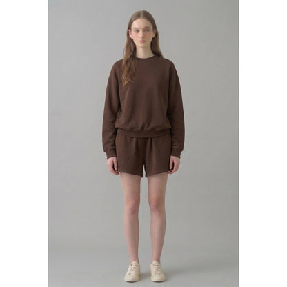 Cropped Cotton Terry Crewneck Sweatshirt
