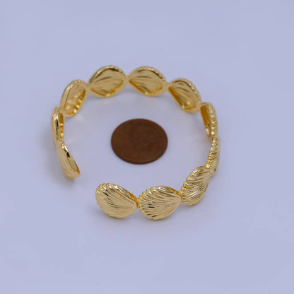 Clam Shell Cuff Bracelet Gold Filled