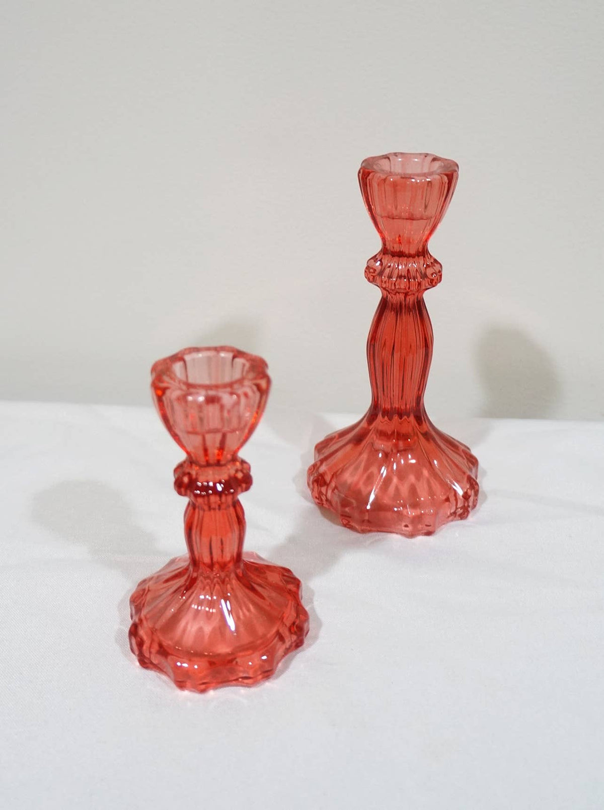 Glass Candlestick Holder, Taper Candle Stand