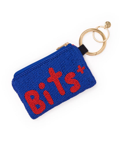Beaded Statement Coin Purse, Compact Zip Pouch
