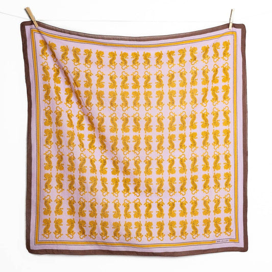 Tiger Print Square Scarf, Cotton