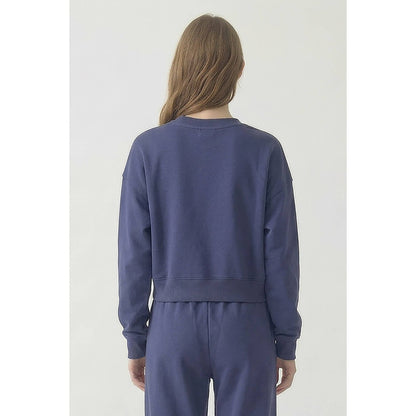Cotton Terry Cropped Sweatshirt
