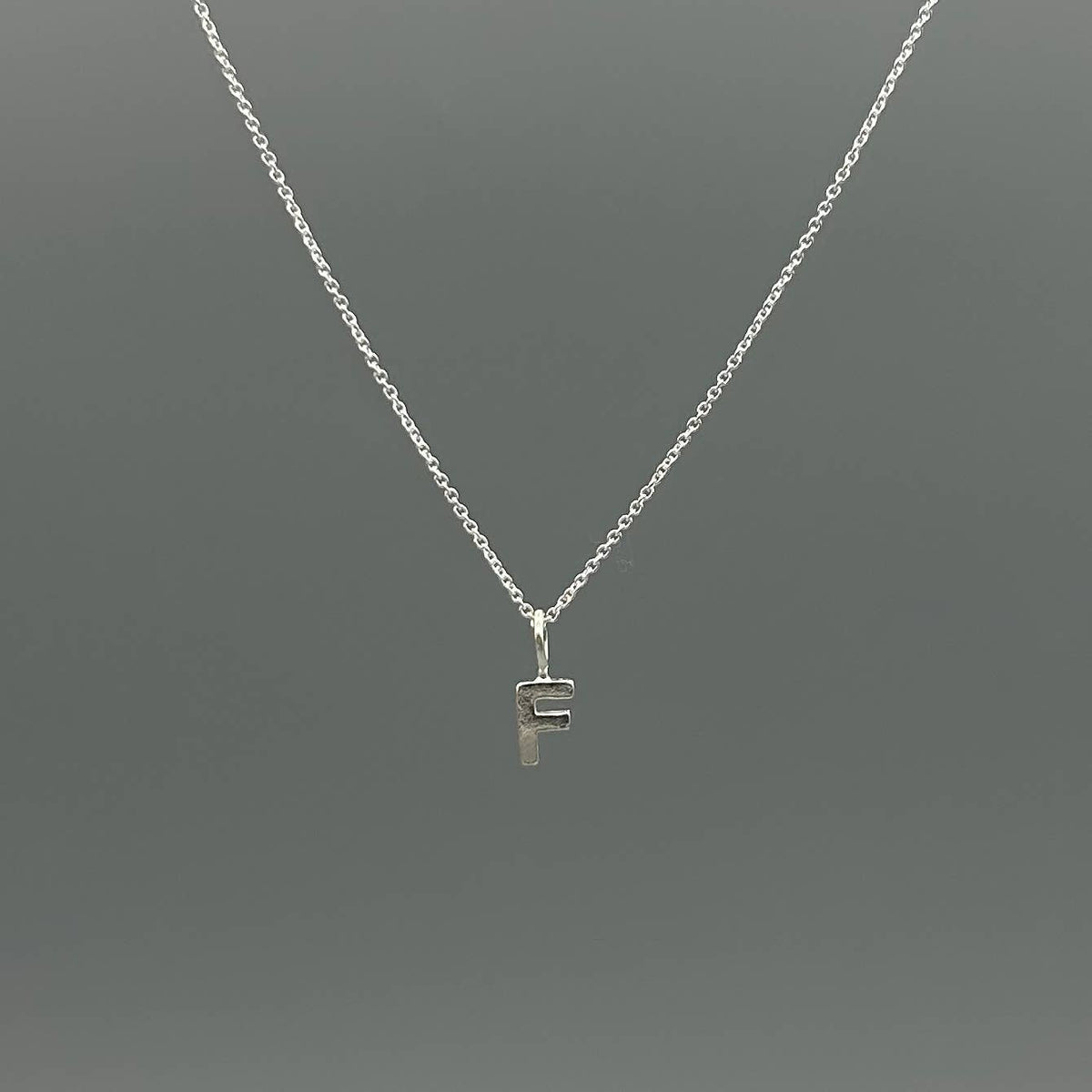 Sterling Silver Block-Letter Initial Necklace