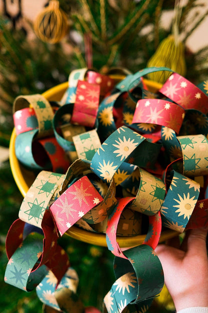 Festive Paper Chain Kit 160 Strips Recycled Paper