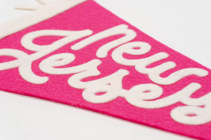 New Jersey Hand Lettered Wool Felt Pennant