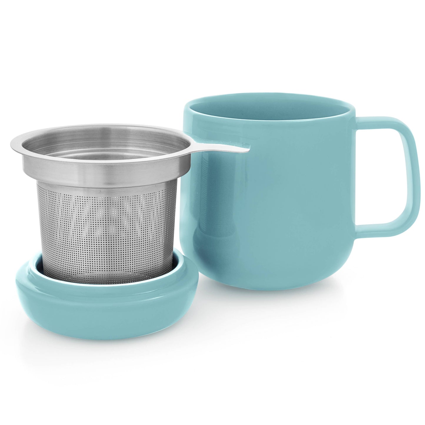 Porcelain Tea Mug with Infuser and Lid 15oz