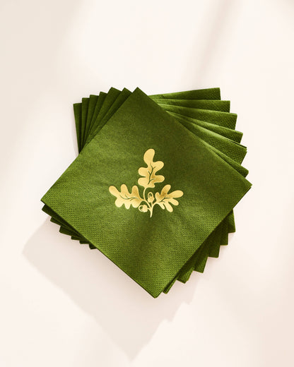 Oak Leaf and Acorn Paper Napkins, Set of 20