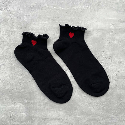 Ivory red Heart Socks