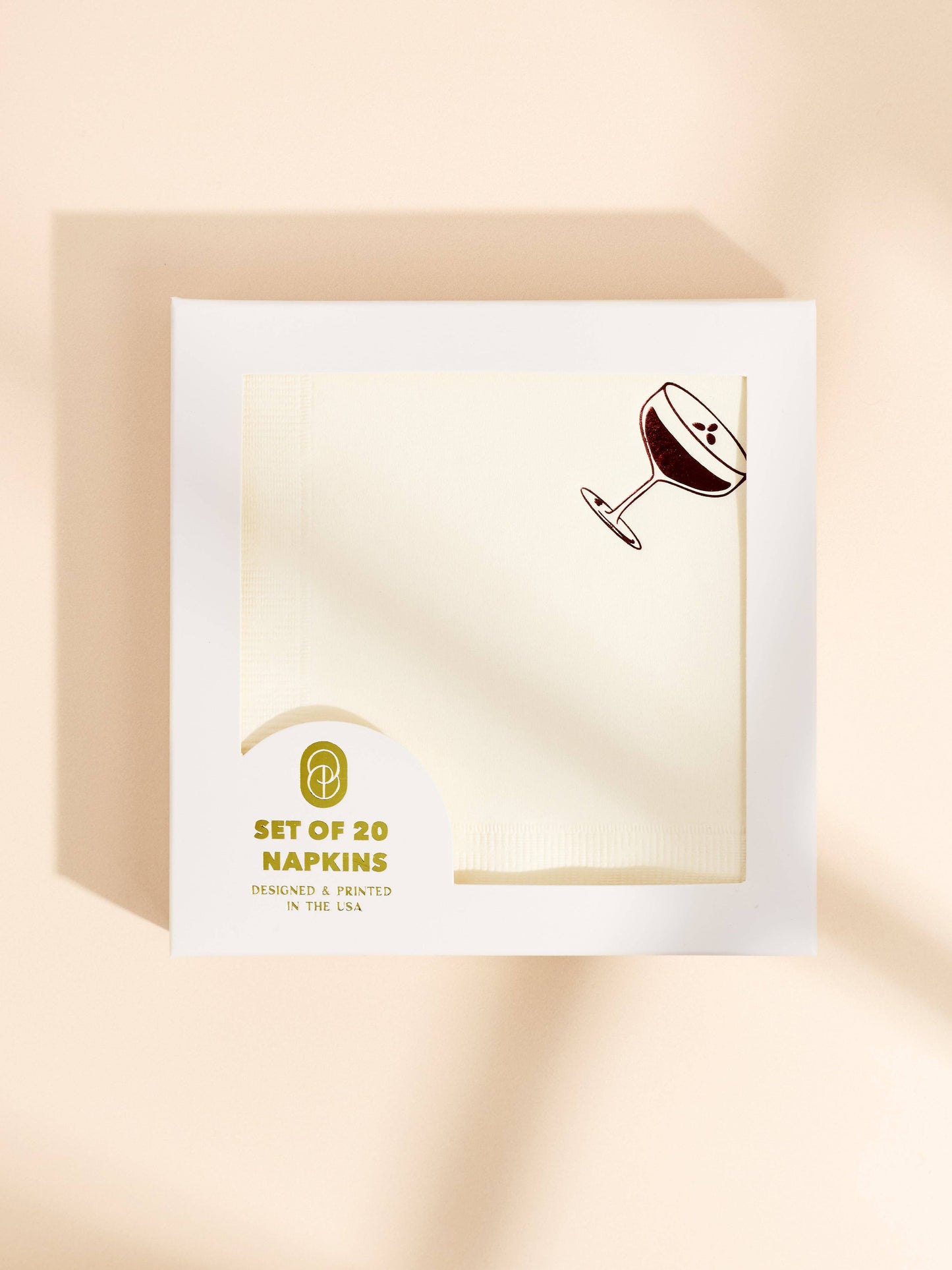 Espresso Martini Paper Beverage Napkins | Set of 20 Cream Cocktail Napkins