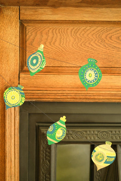 Christmas Ornaments Sewn Paper Garland 3 Meters