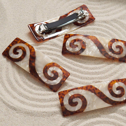 Twin Spiral French Barrette Tortoise