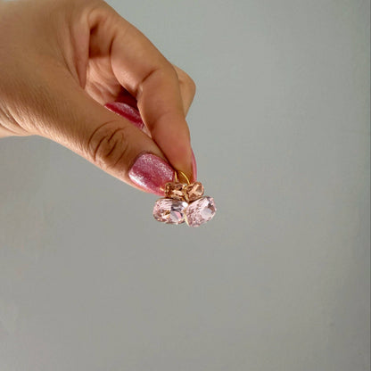 Blush Aura Pink Stone Drop Earrings Gold Plated
