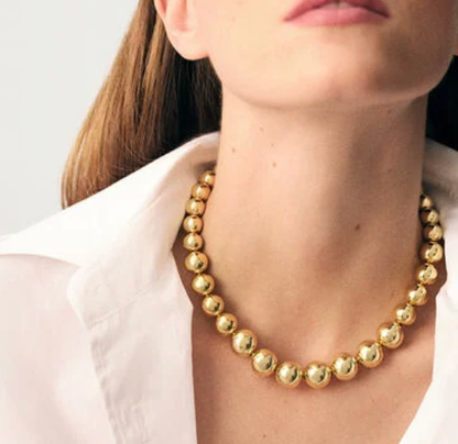 Waterproof Gold or Silver Bead Choker Necklace