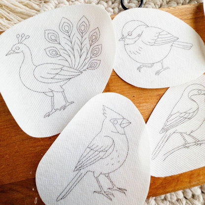 Bird Stick and Stitch Embroidery Patterns Set of 9